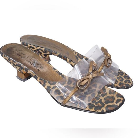 Beverly Feldman Love & Desire Vintage Leopard Print Kitten Heels, Size 7 - Picture 7 of 9